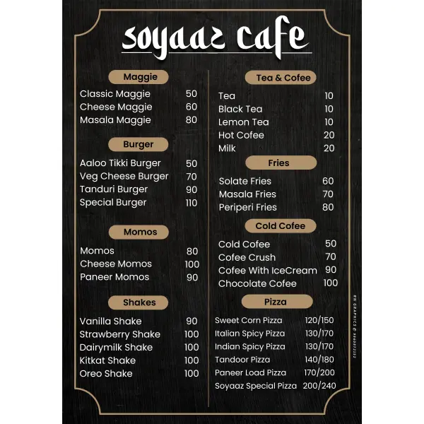 Black Royal Cafe Menu Card Design in English | Premium Restaurant Menu 2026