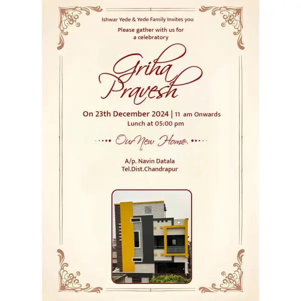 Customize Griha Pravesh eCard Digital Design in English 2026