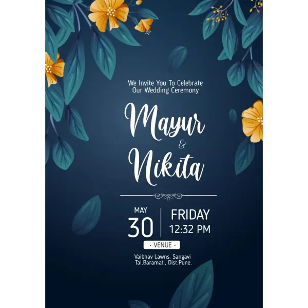 Customize Professional English Wedding Invitation Design