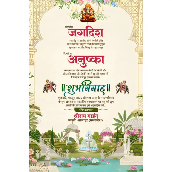 Customized Online Professional Marathi Lagna Patrika Card Design 2026