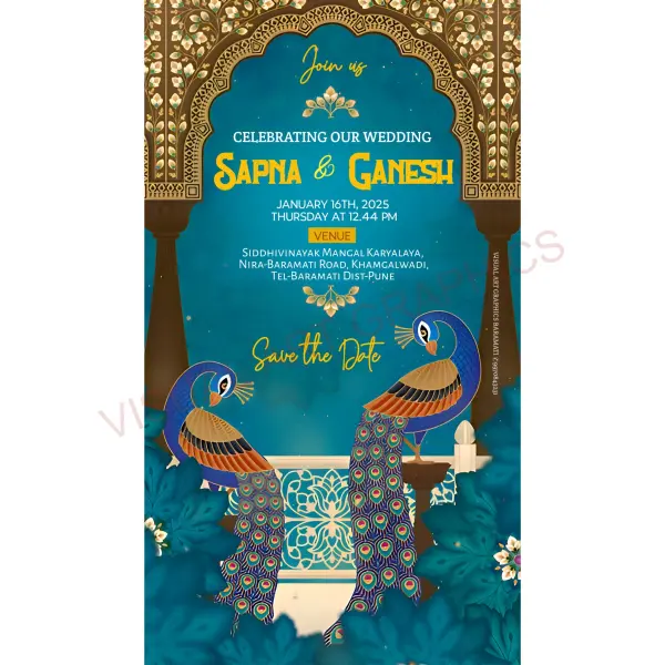 Elegant Blue Wedding Invitation Creative Designs in English 2026