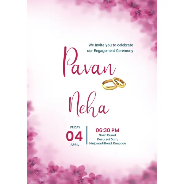 English Engagement Invitation Design for WhatsApp Status