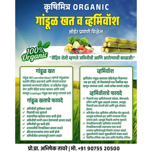 Gandul Khat Advantages Awareness Social Media Design Marathi | Organic Farming Post 2026