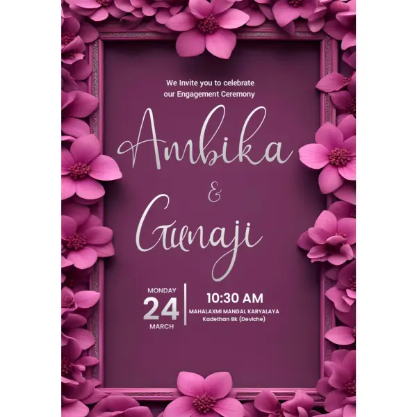 Minimal Pinkish Modern Wedding Invitation in English Language