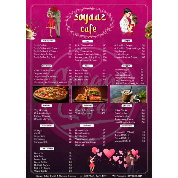 Professional A4 Modern Cafe Menu Rate Card Design in English | Restaurant Menu 2026