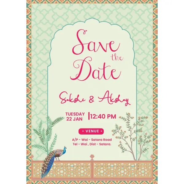 Save The Date Wedding Invitation Custom Design