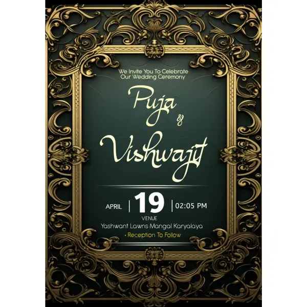 Simple English Wedding Invitation Design Layout Banner